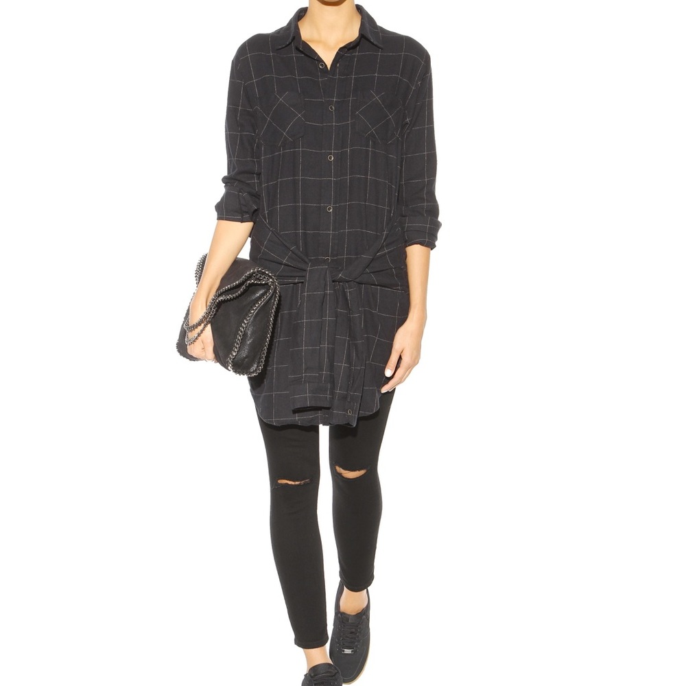 NWT Current/Elliot “The Twist” Check Shirt Dress